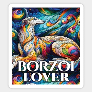 Borzoi lover, stained glass. I love borzois. Sticker